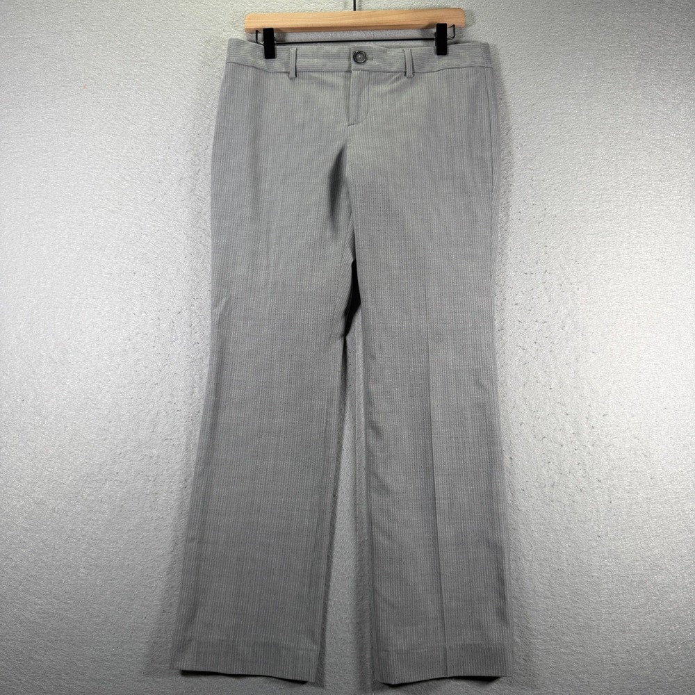 Banana Republic The Logan Fit Grey Pinstripe Stretch‎ Wool Dress Pants Womens 8